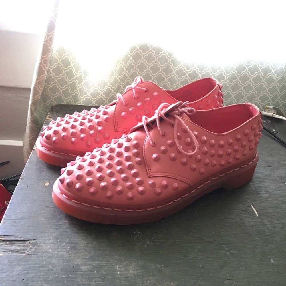 Spiky pink leather Doc Martens
